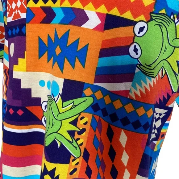Kermit The Frog Aztec Classic LulaRoe TShirt - Picture 4 of 6